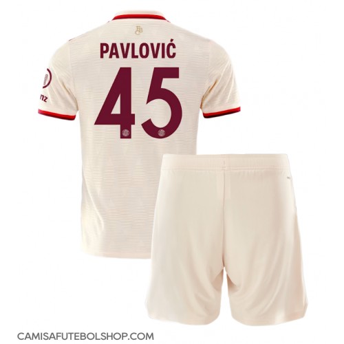 Camisa de time de futebol Bayern Munich Aleksandar Pavlovic #45 Replicas 3º Equipamento Infantil 2024-25 Manga Curta (+ Calças curtas)